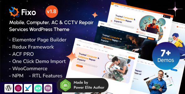 Fixo – Mobile and Computer Repair Services Elementor WordPress Theme