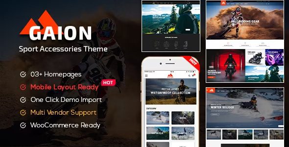 Gaion – Sport Accessories Shop WordPress WooCommerce Theme