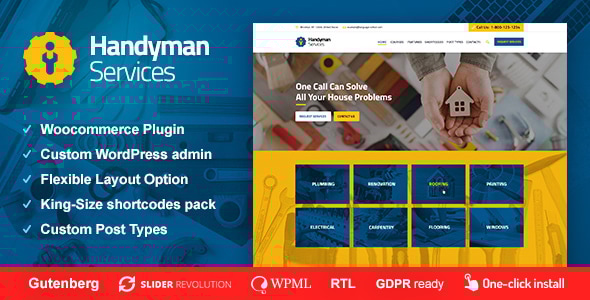 Handyman Services – Construction and Renovation WordPress Theme