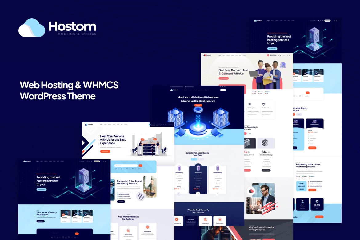 Hostom – Web Hosting and WHMCS WordPress Theme