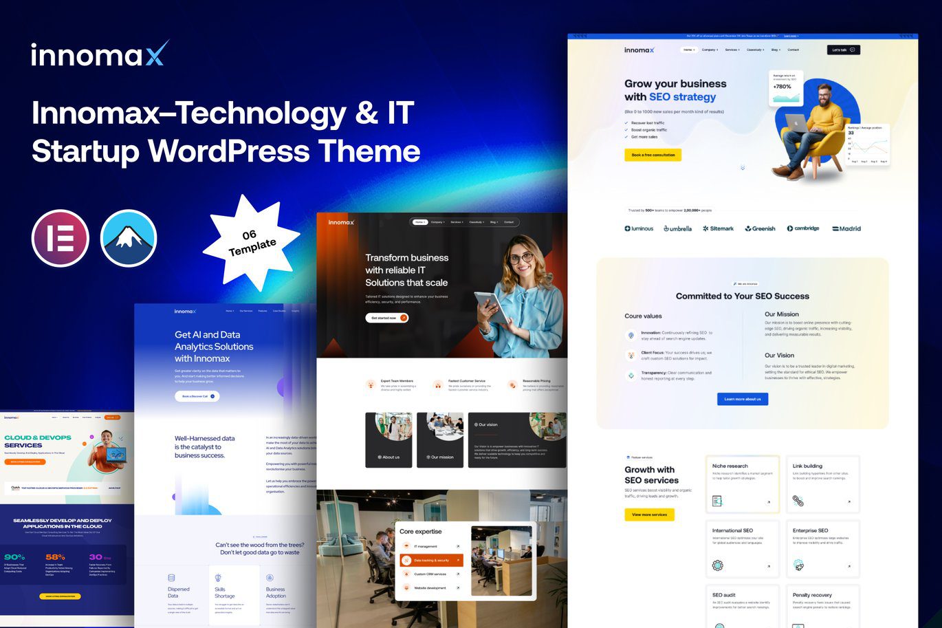 Innomax – Technology and IT Startup WordPress Theme