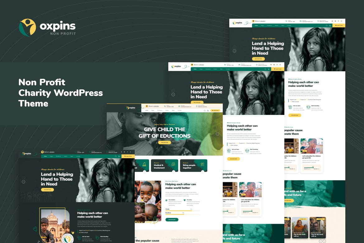 Oxpins – Non Profit Charity WordPress Theme