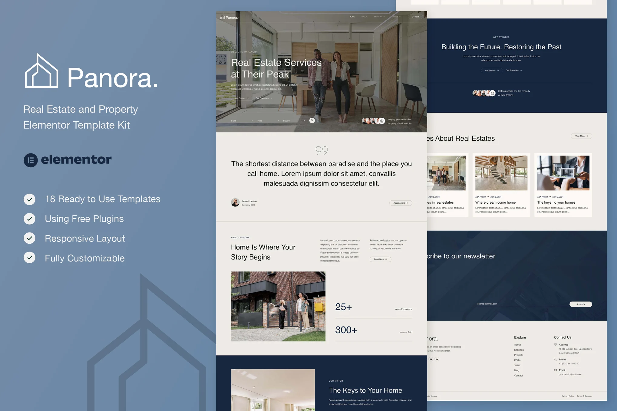 Panora – Real Estate and Property Elementor Template Kit