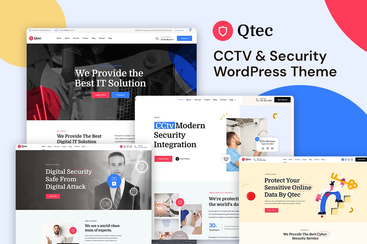 Qtec – CCTV and Security WordPress Theme