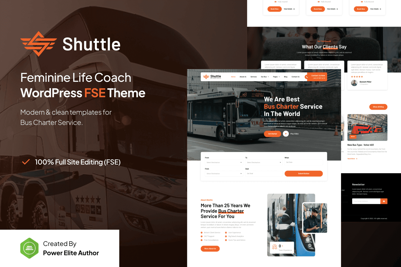 Shuttle – Bus Charter Service FSE WordPress Theme