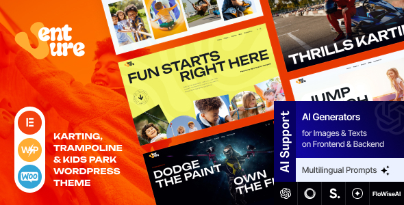 Venture – Karting, Trampoline and Kids Park WordPress Theme