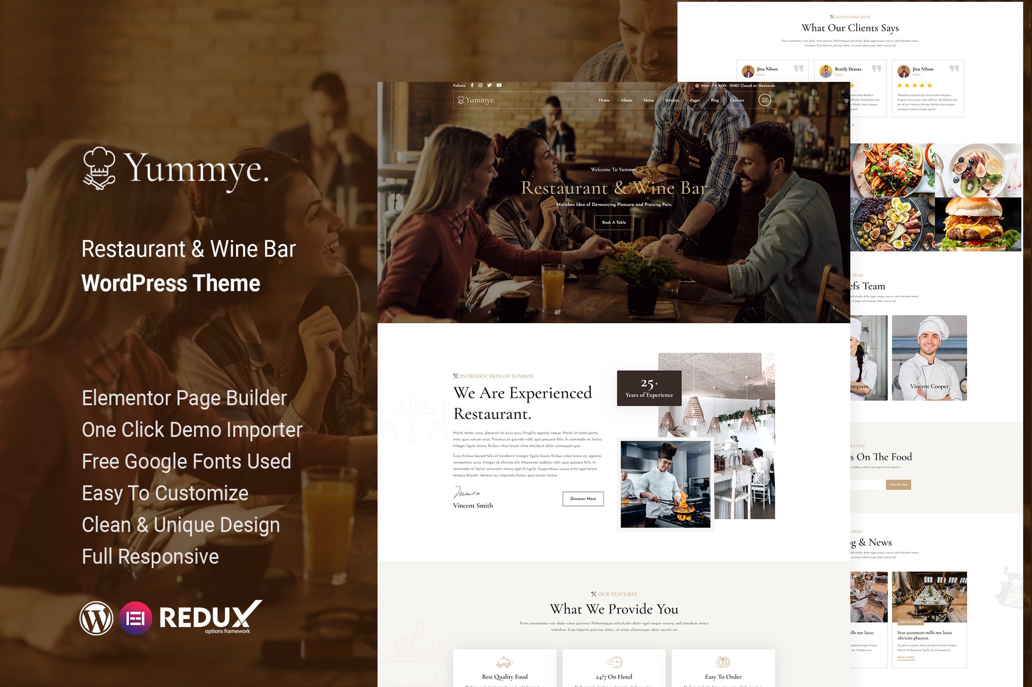 Yummye – Restaurant and Wine Bar WordPress Theme