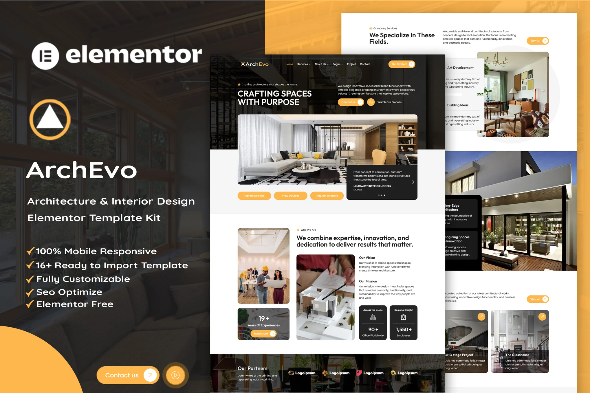 ArchEvo – Architecture and Interior Design Elementor Template Kit