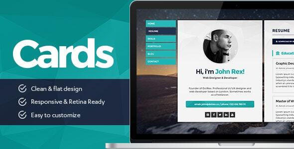 Cards – Resume and Portfolio WordPress Theme