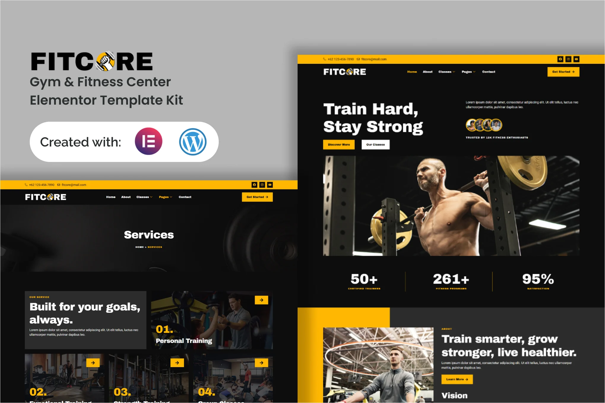 Fitcore – Gym and Fitness Center Elementor Template Kit