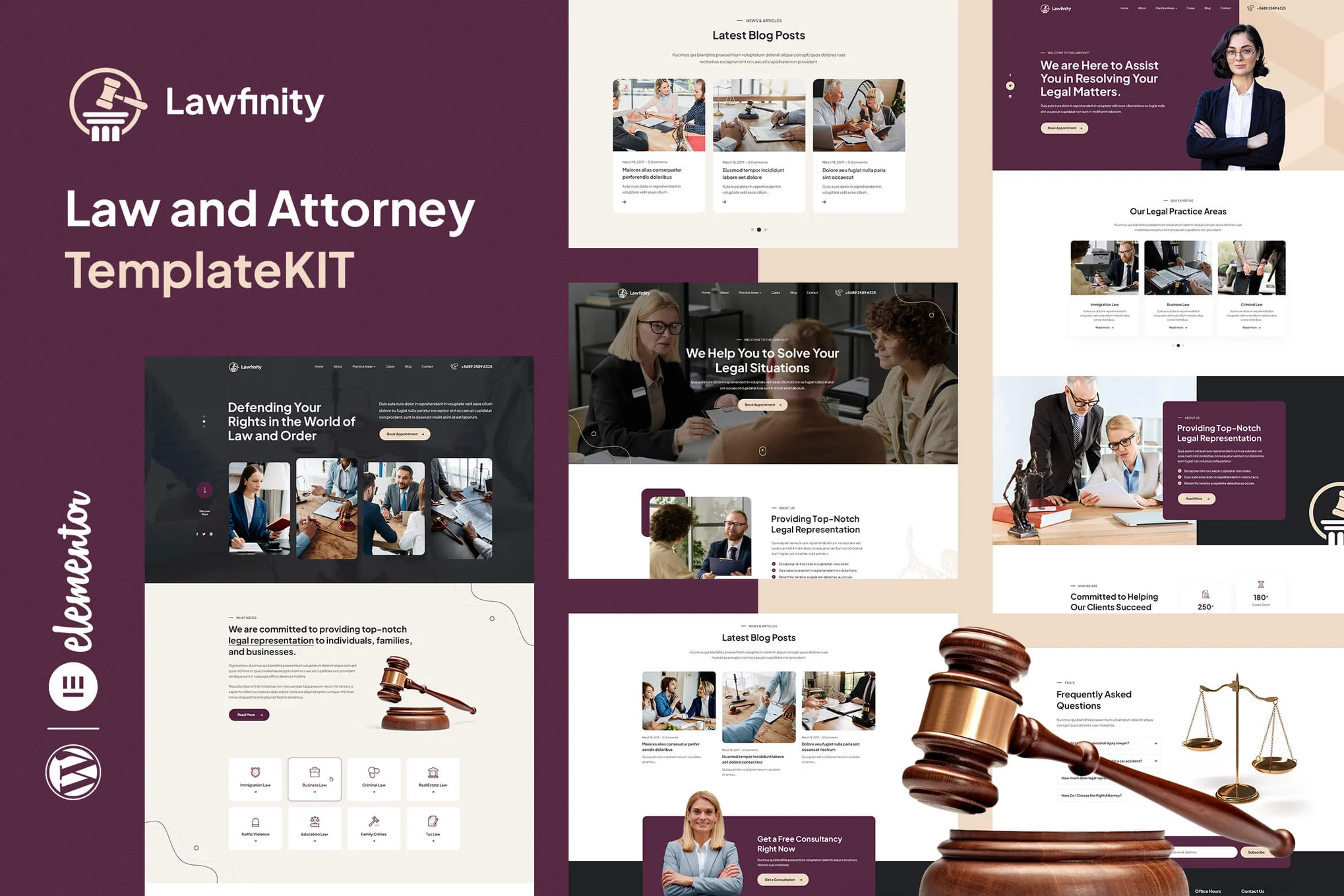 Lawfinity – Law and Attorney Elementor Template Kit