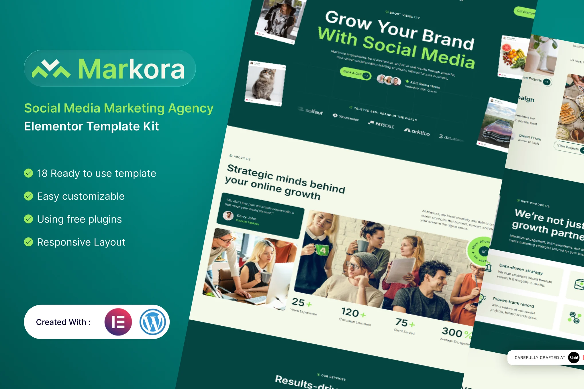 Markora – Social Media Marketing Agency Elementor Template Kit