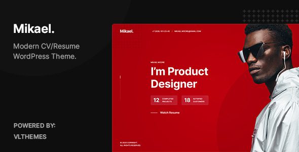 Mikael – Modern and Creative CV/Resume WordPress Theme
