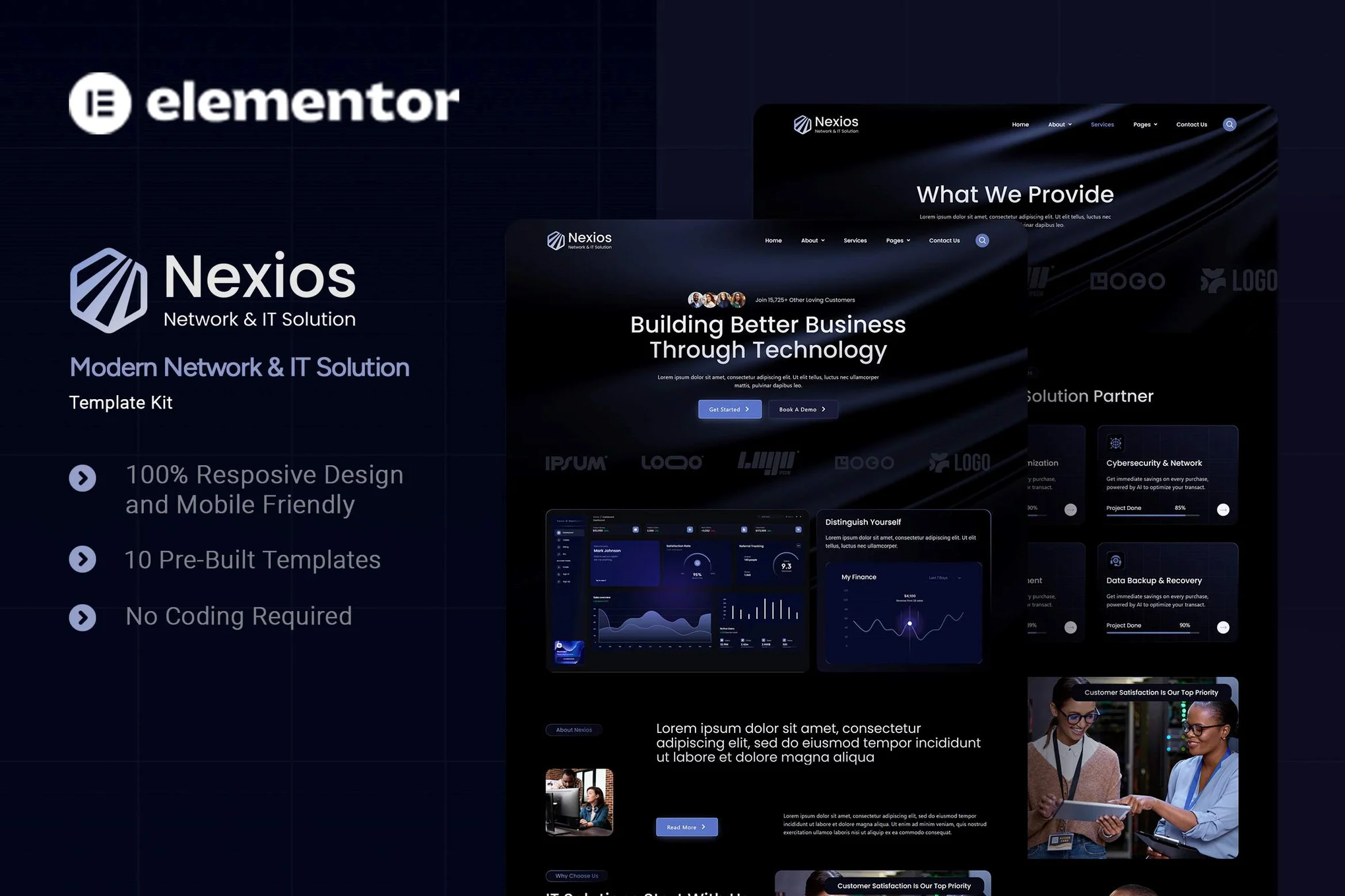 Nexios – Modern Network and IT Solution Elementor Template Kit