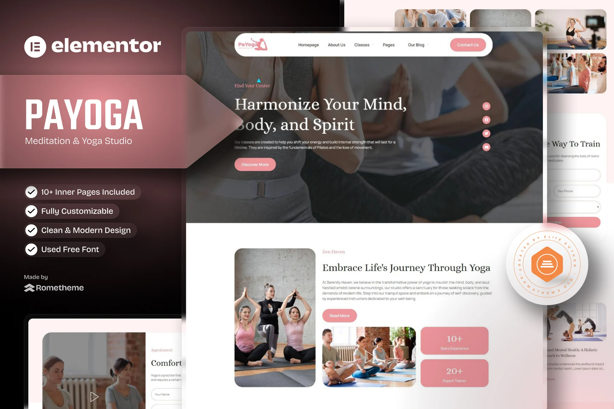 Payoga – Meditation and Yoga Studio Elementor Template Kit