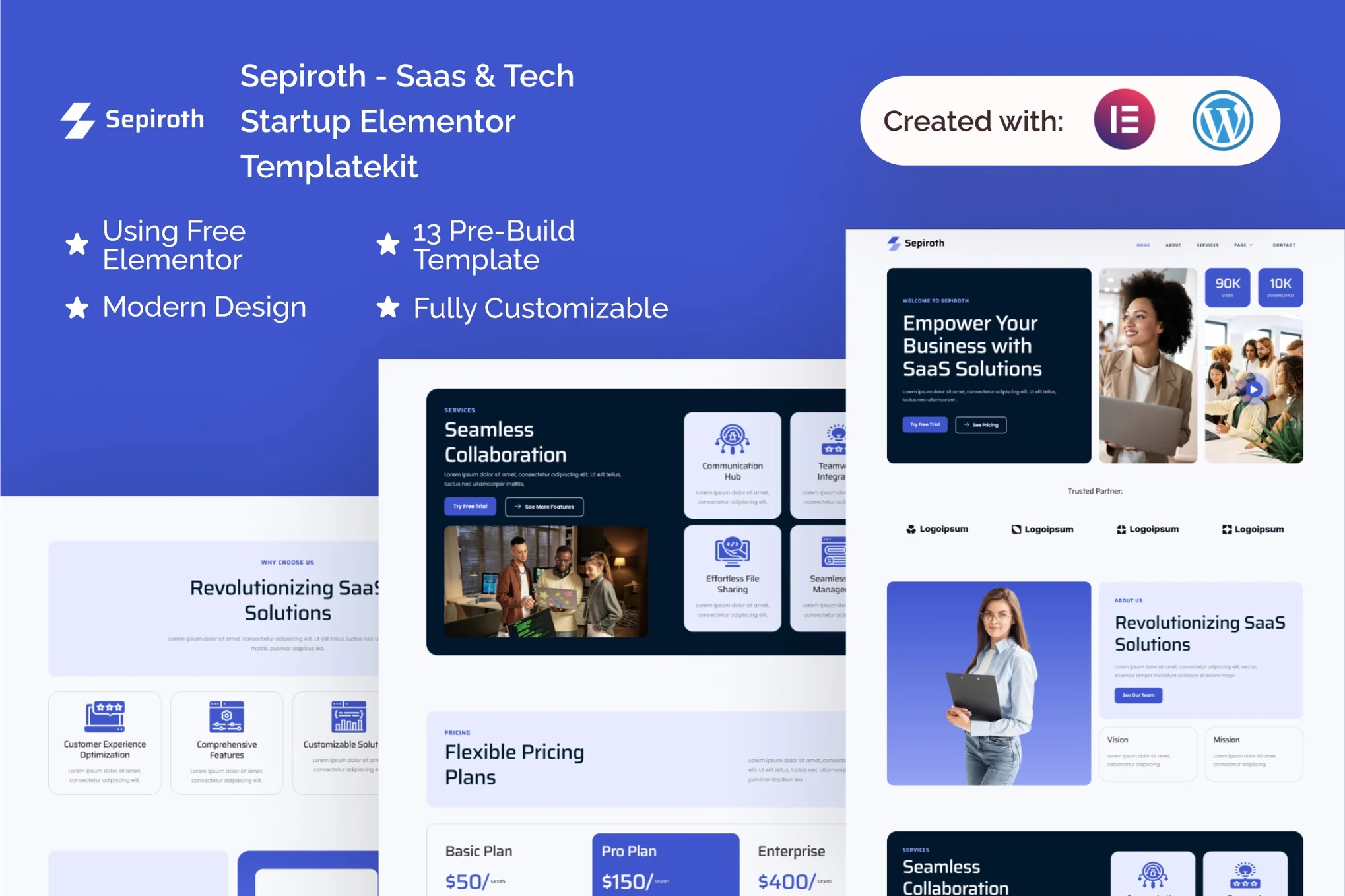 Sepiroth – Saas and Tech Startup Elementor Template Kit