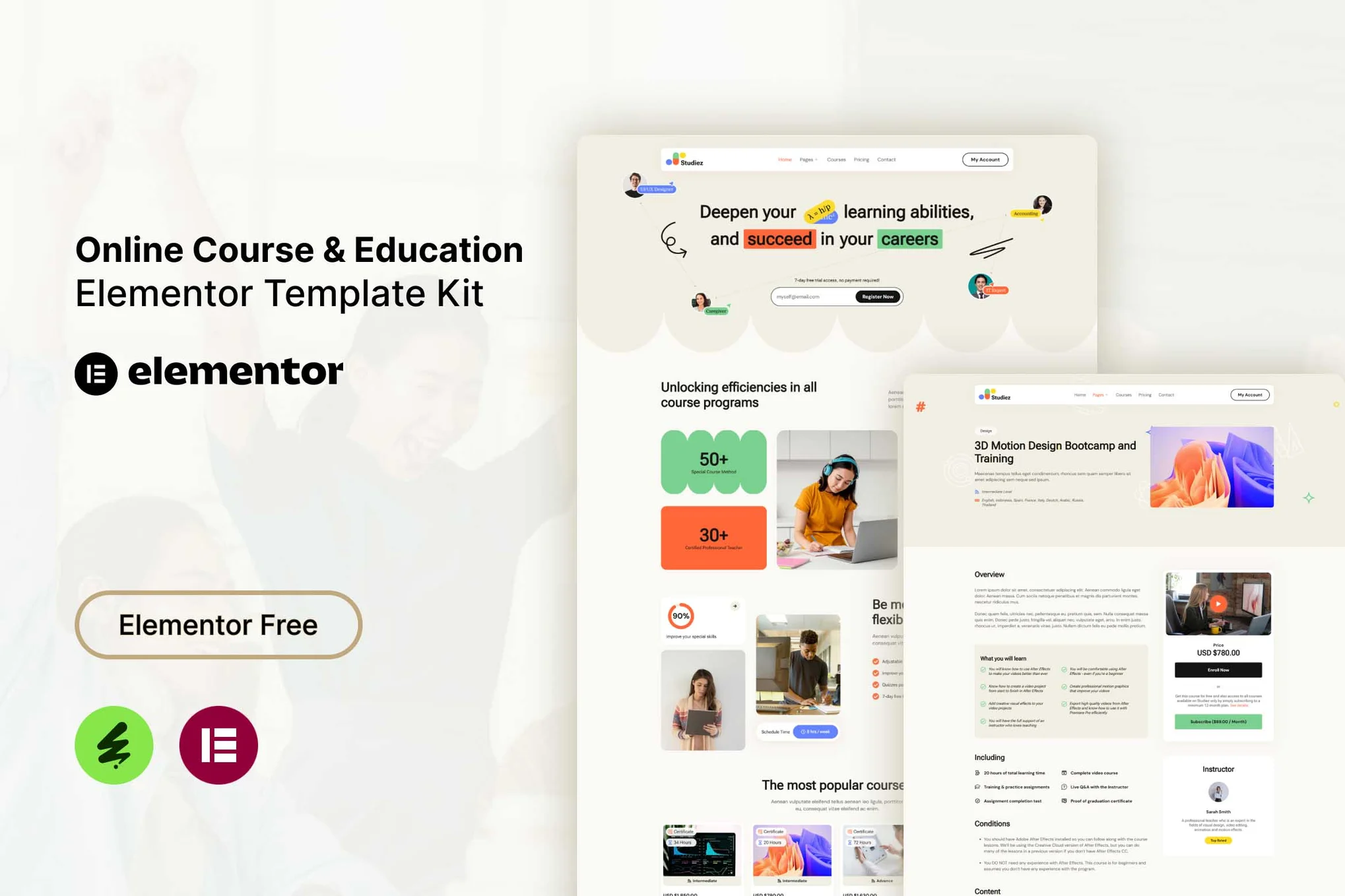 Studiez – Online Course and Education Elementor Template Kit