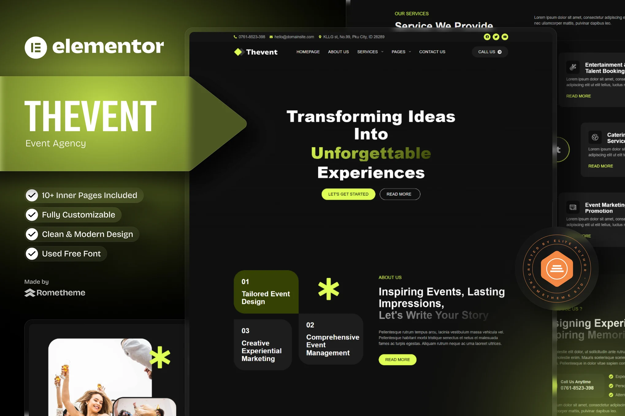 Thevent – Event Agency Elementor Template Kit