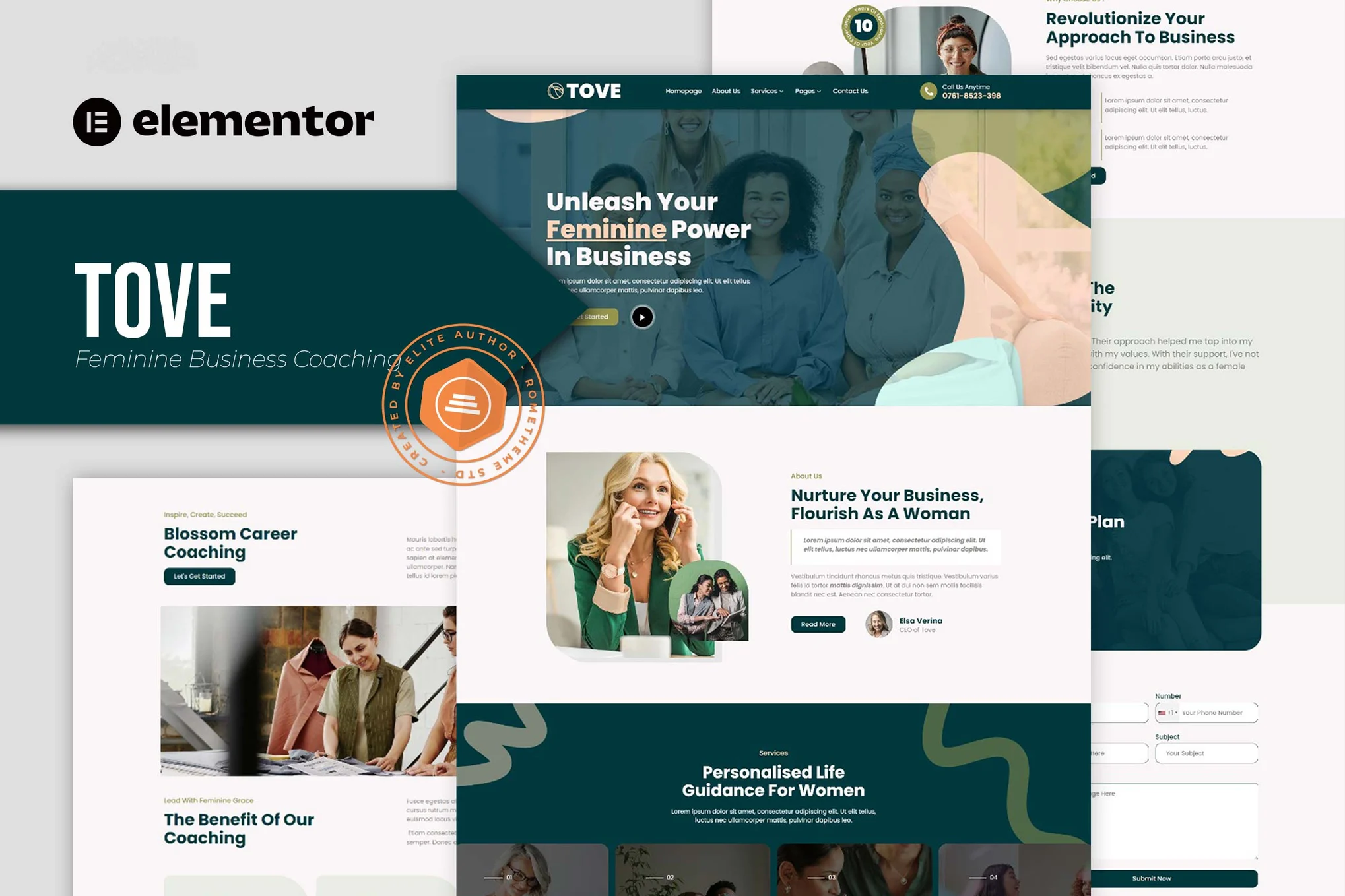 Tove – Feminine Business Coaching Elementor Template Kit
