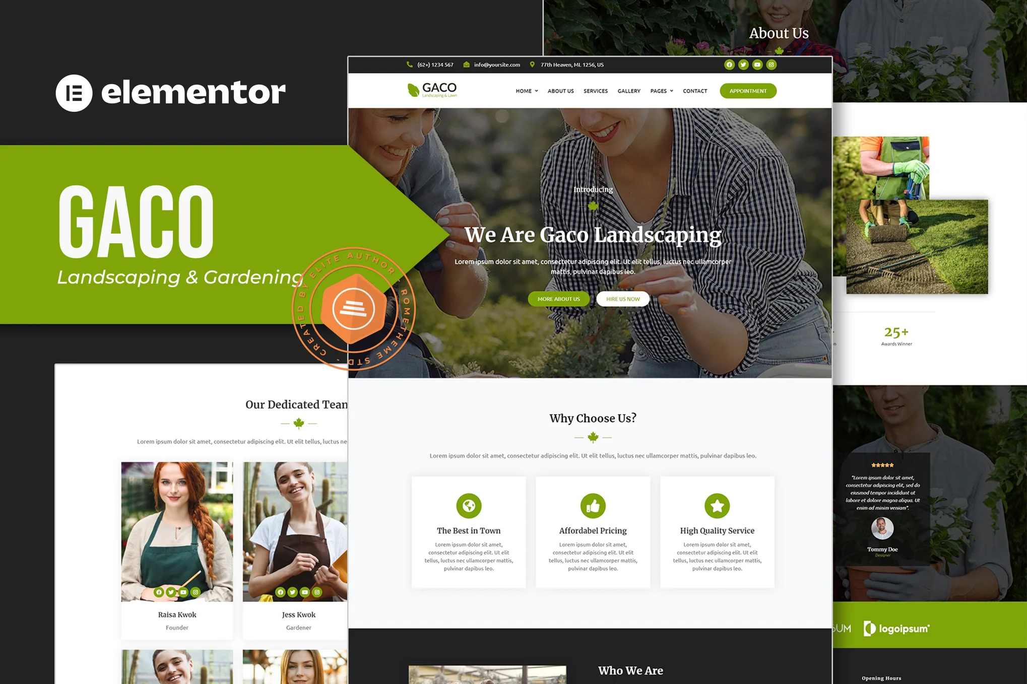 Gaco – Landscape and Gardening Elementor Template Kit