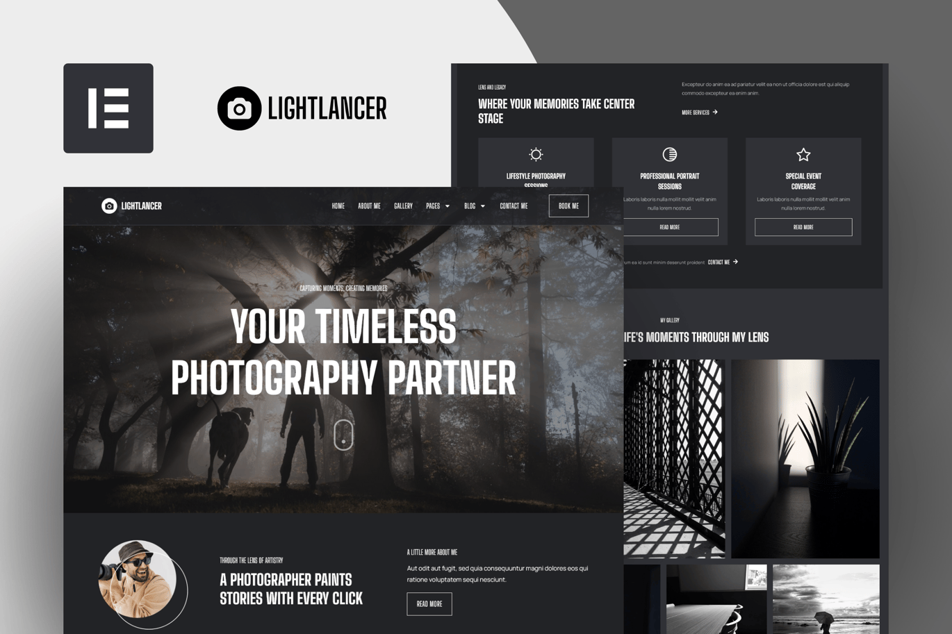 Lightlancer – Photographer Elementor Pro Template Kit