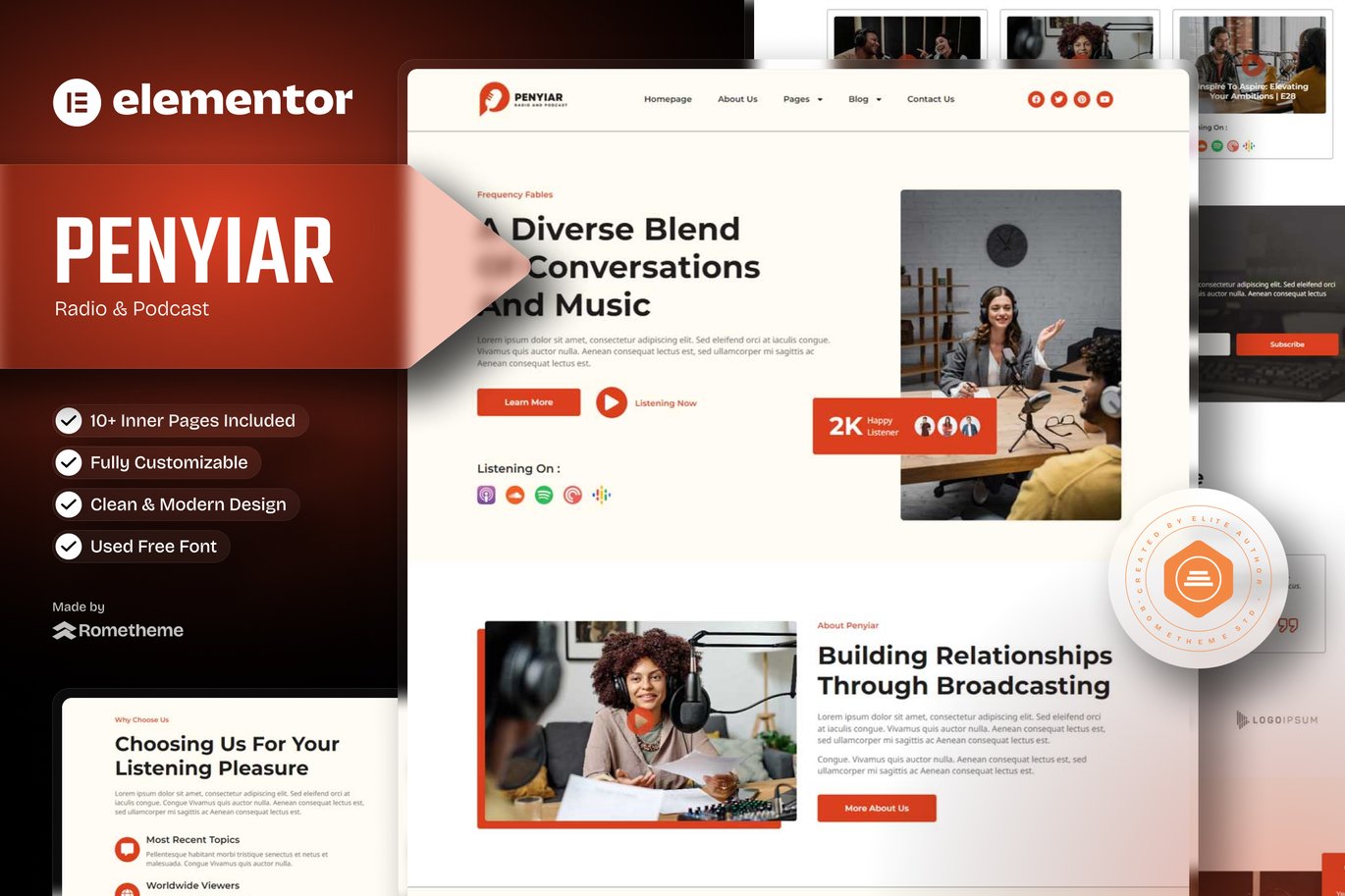 Penyiar – Radio and Podcast Elementor Template Kit