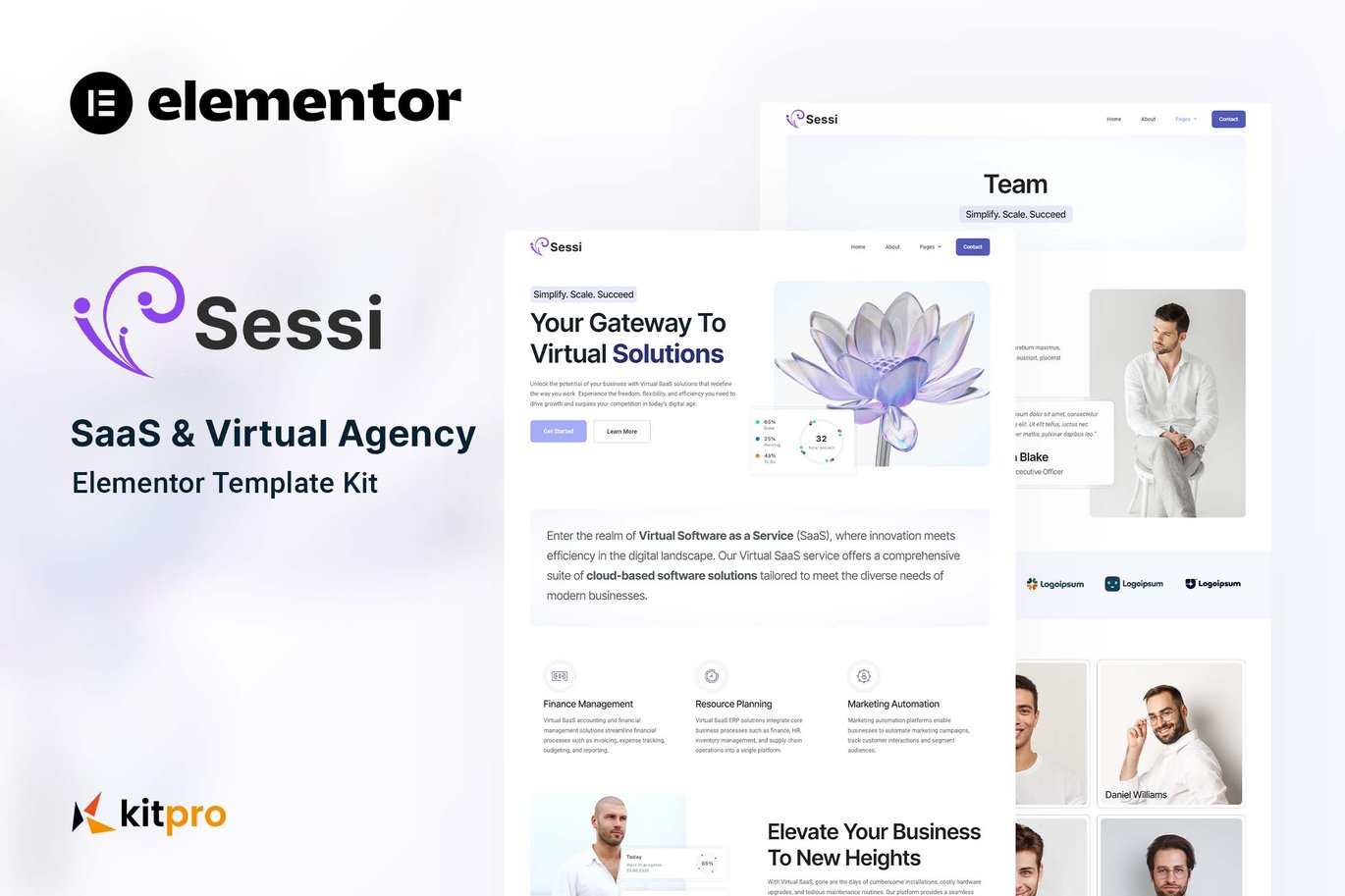 Sessi – Saas and Virtual Agency Elementor Template Kit
