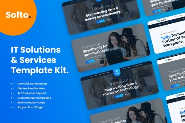 Softo IT Solutions and Business Elementor Template Kit