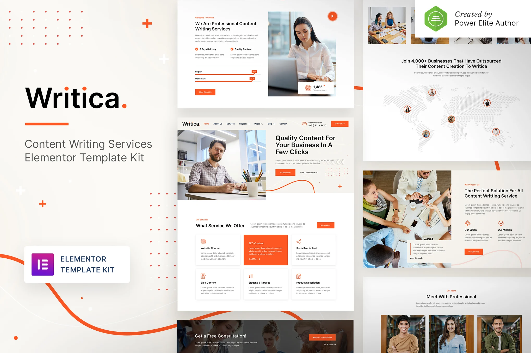Writica – Content Writing Services Elementor Template Kit