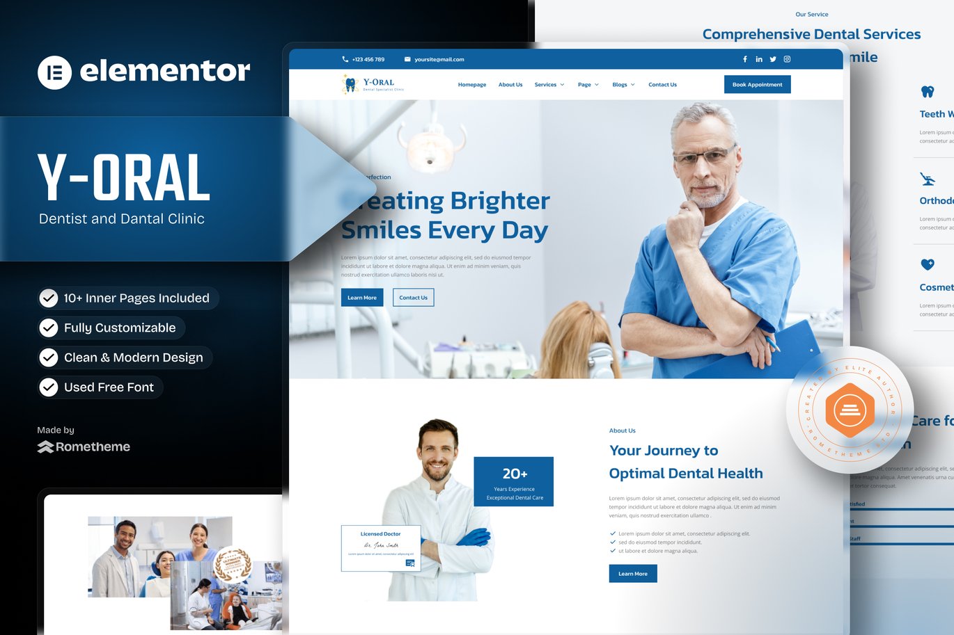 Y-Oral – Dentist and Dental Clinic Elementor Template Kit
