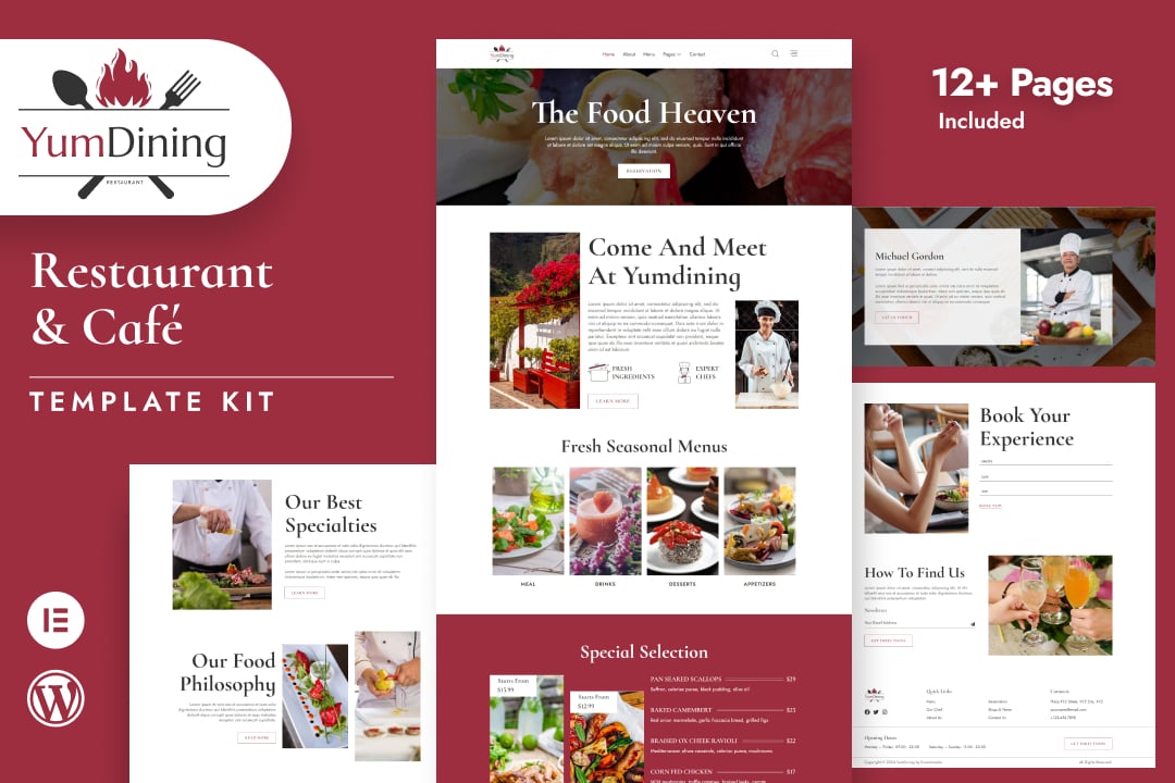 Yumdining – Restaurant and Café Elementor Template Kit
