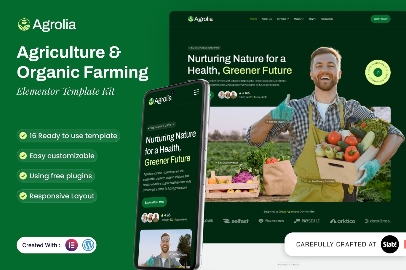 Agrolia – Agriculture and Organic Farming Elementor Template Kit