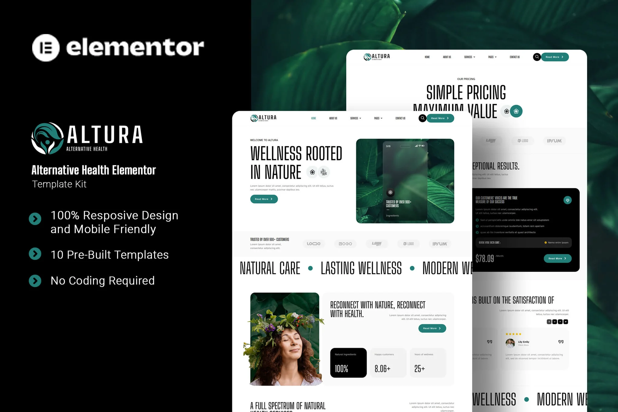 Altura – Alternative Health Elementor Template Kit