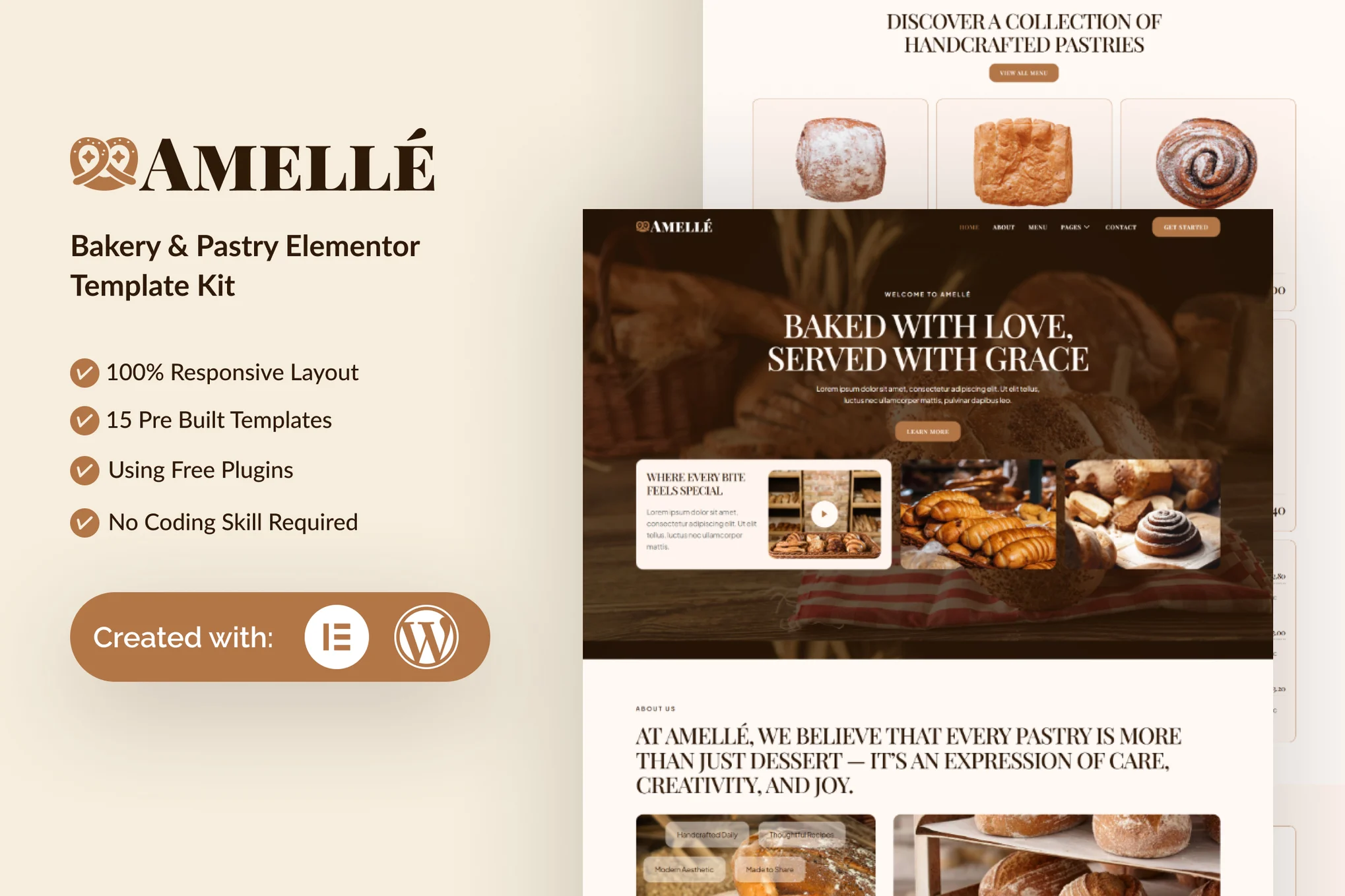 Amelle – Bakery and Pastry Elementor Template Kit