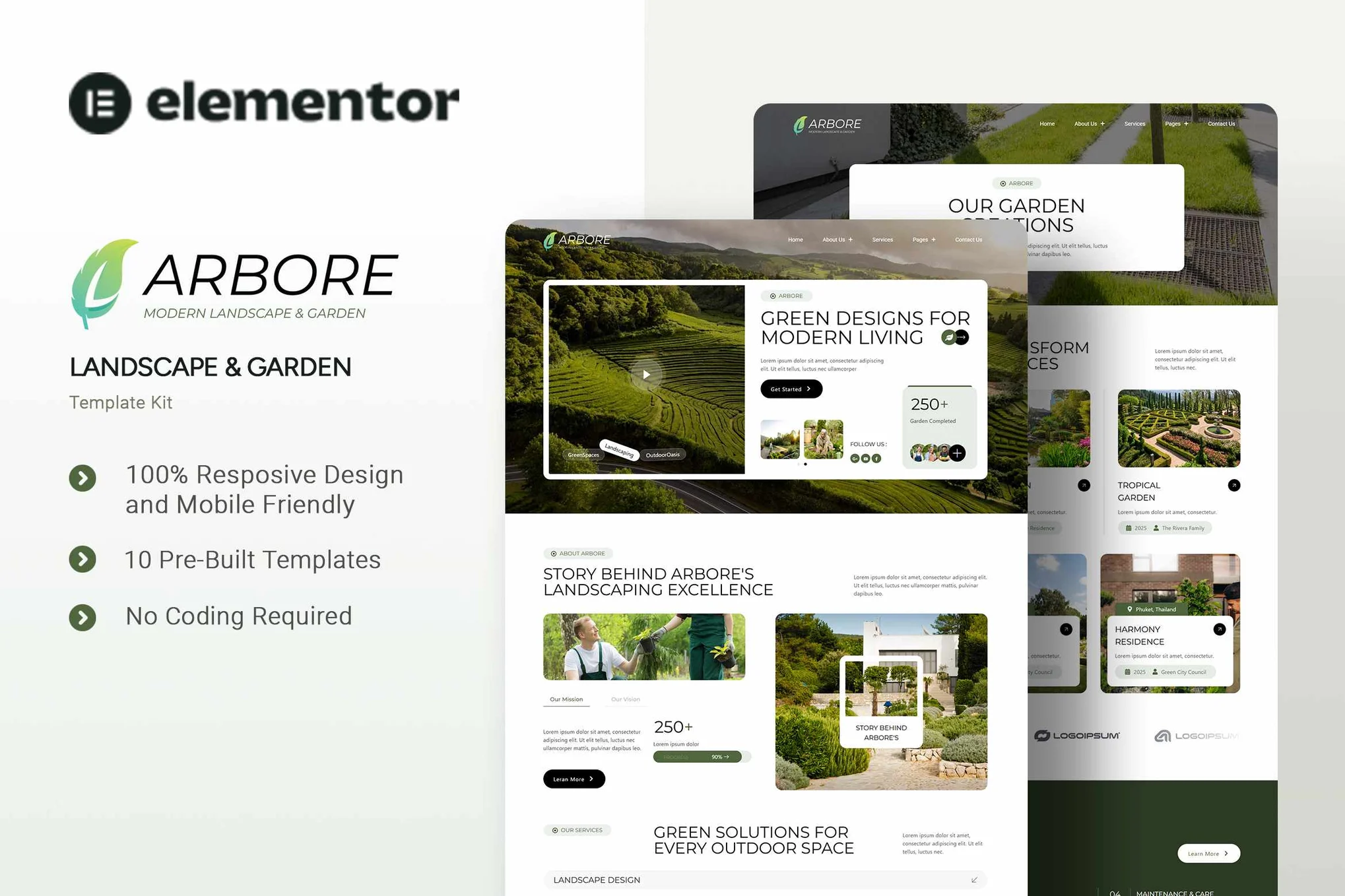 Arbore – Landscape and Garden Elementor Template Kit