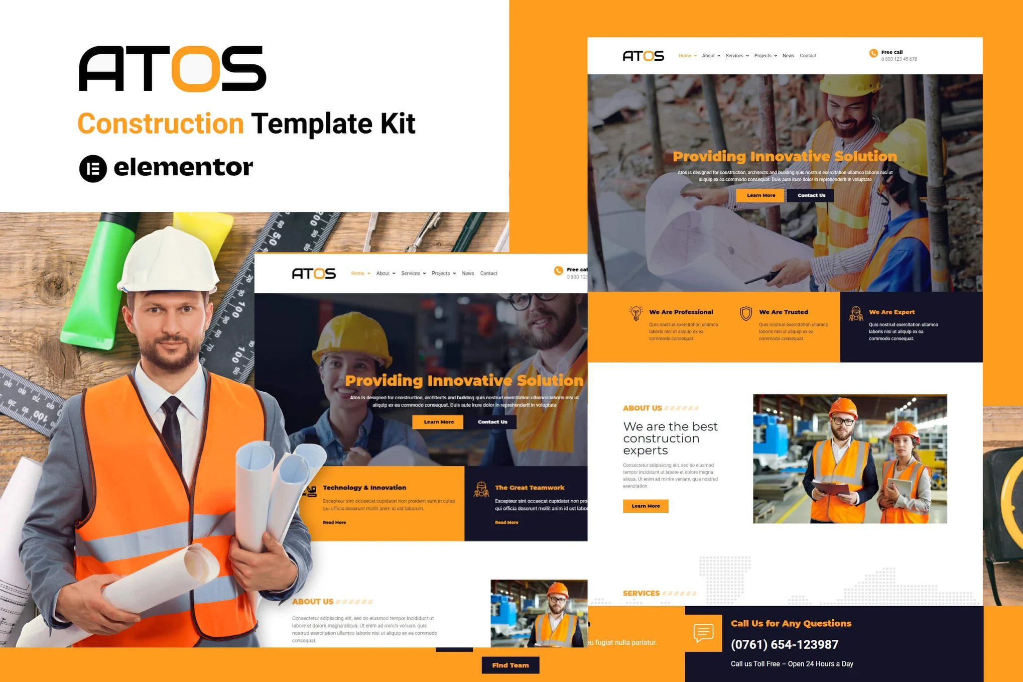 Atos – Construction Elementor Template Kit
