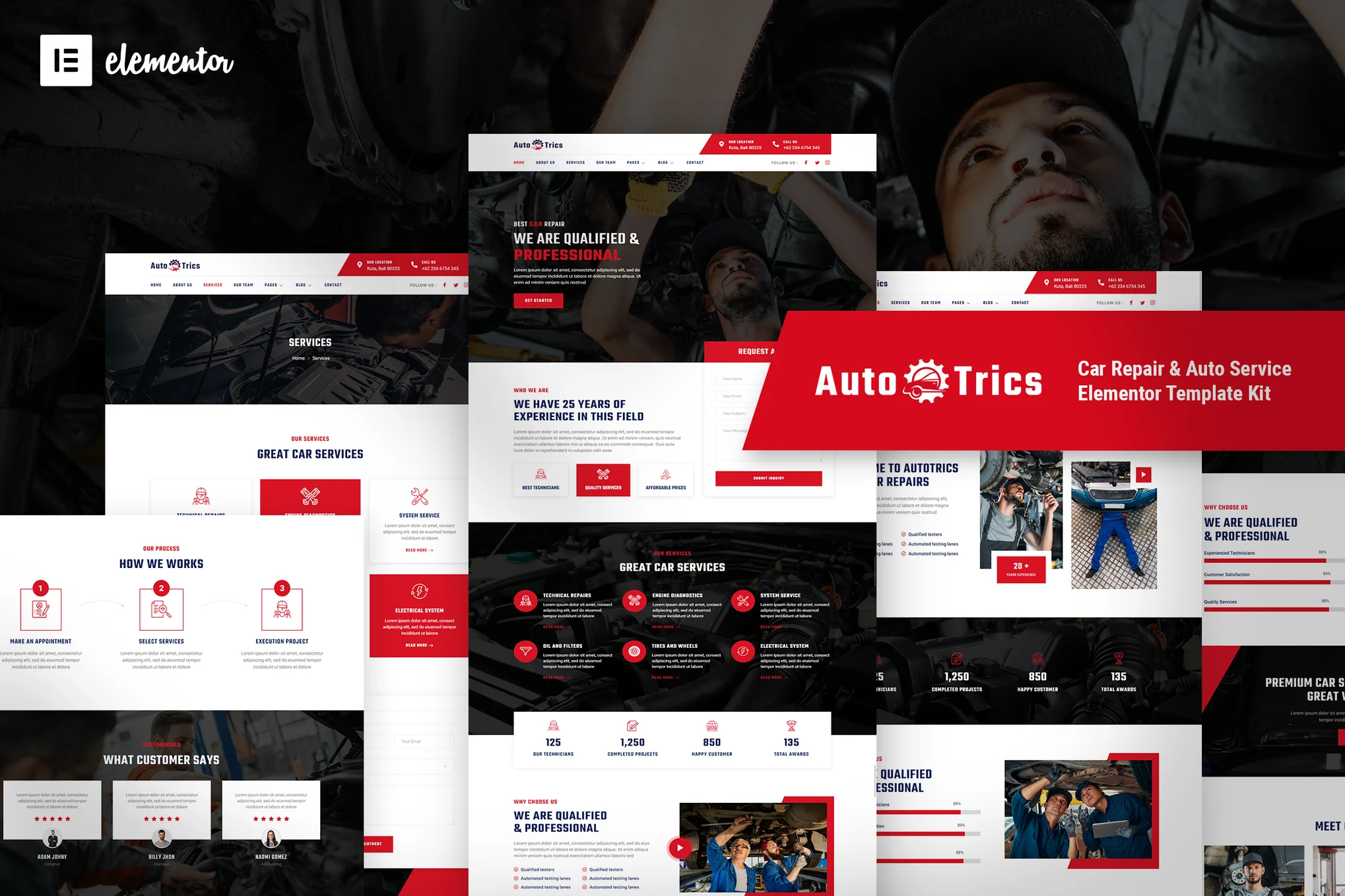 AutoTrics – Car Repair and Auto Service Elementor Template Kit