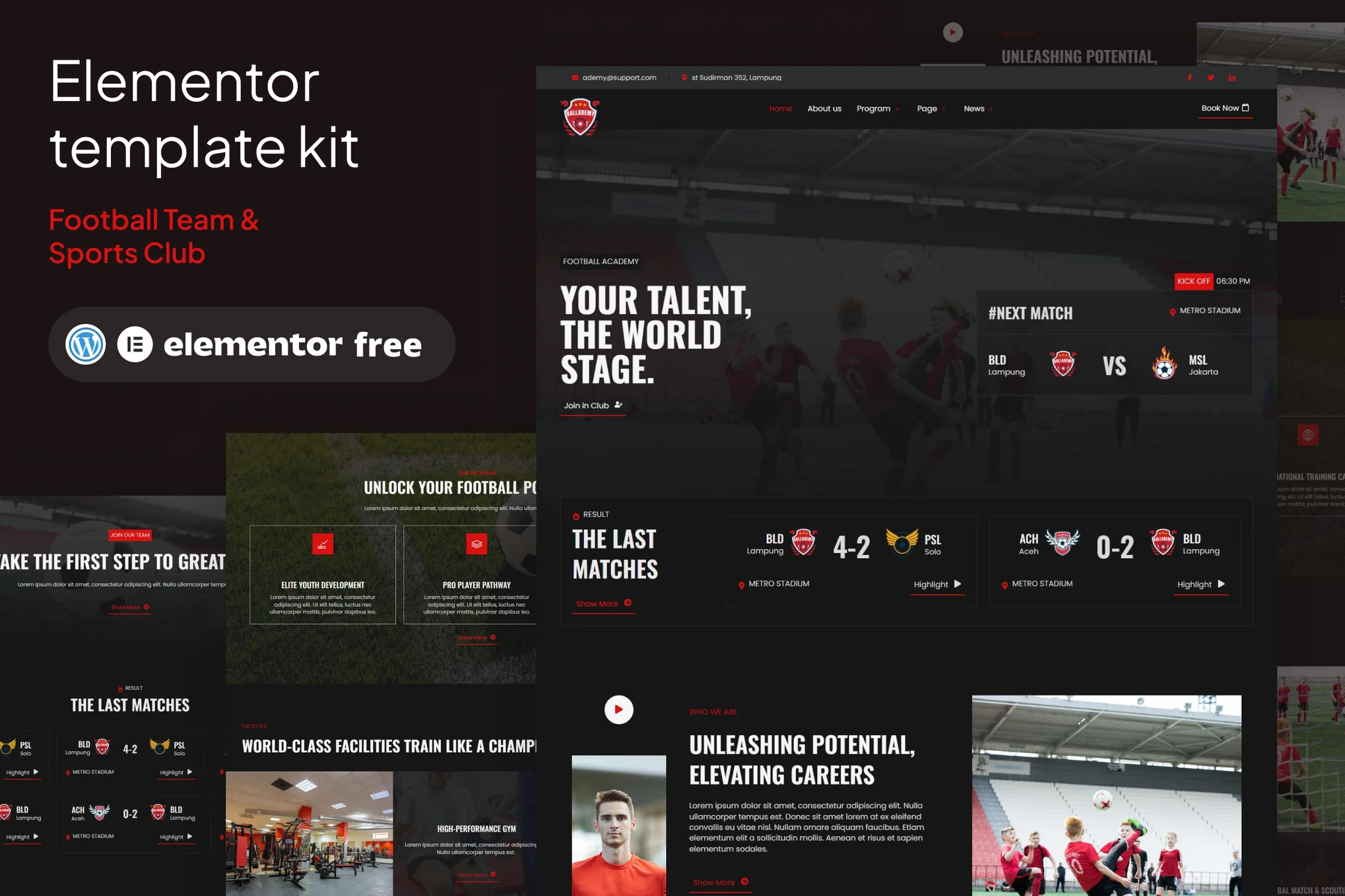 Ballademy – Football Team and Sports Club Elementor Template Kit