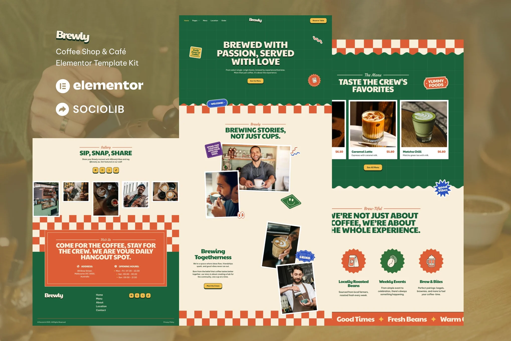 Brewly – Coffee Shop and Cafe Elementor Template Kit