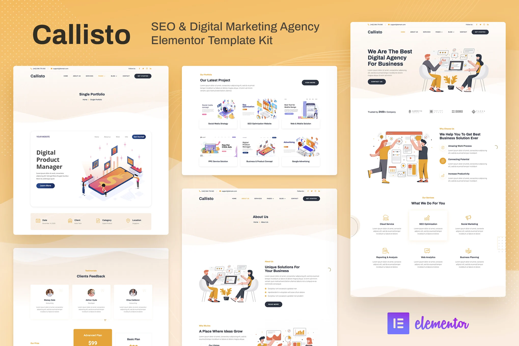 Callisto – SEO and Digital Marketing Agency Elementor Template Kit