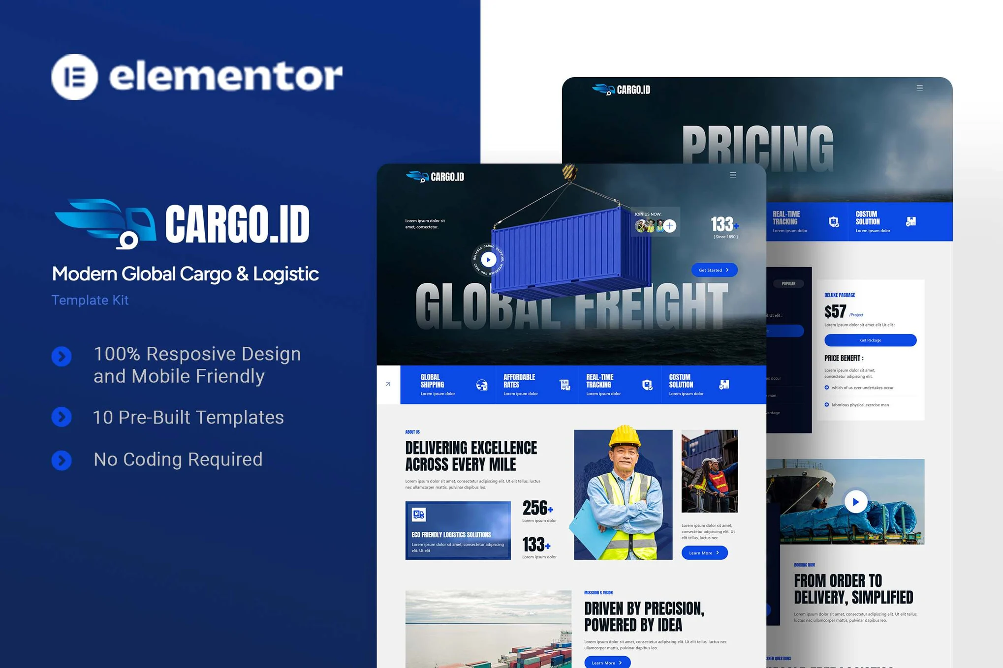 Cargoid – Modern Global Cargo and Logistic Elementor Template Kit
