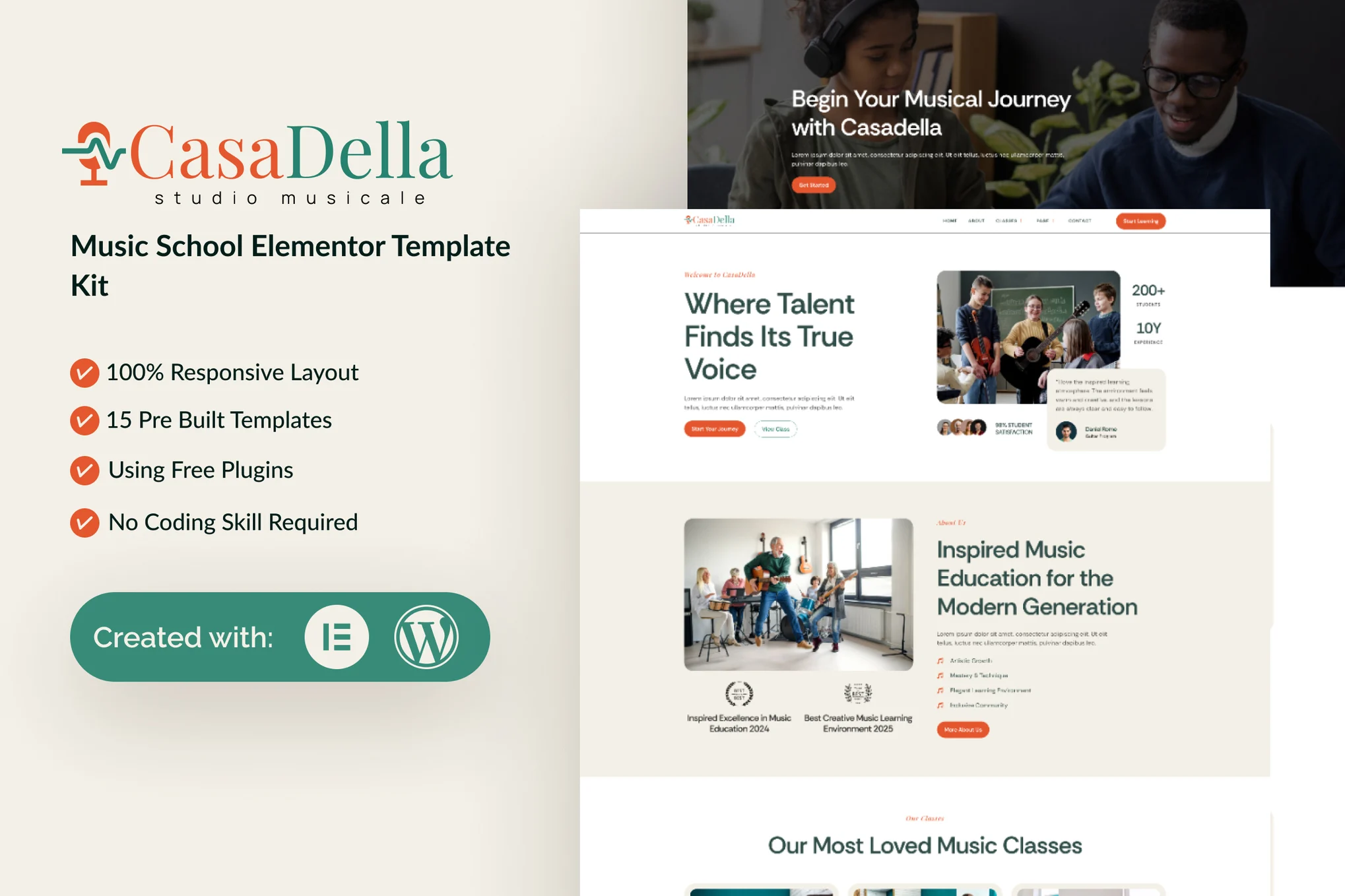 CasaDella – Music School Elementor Template Kit