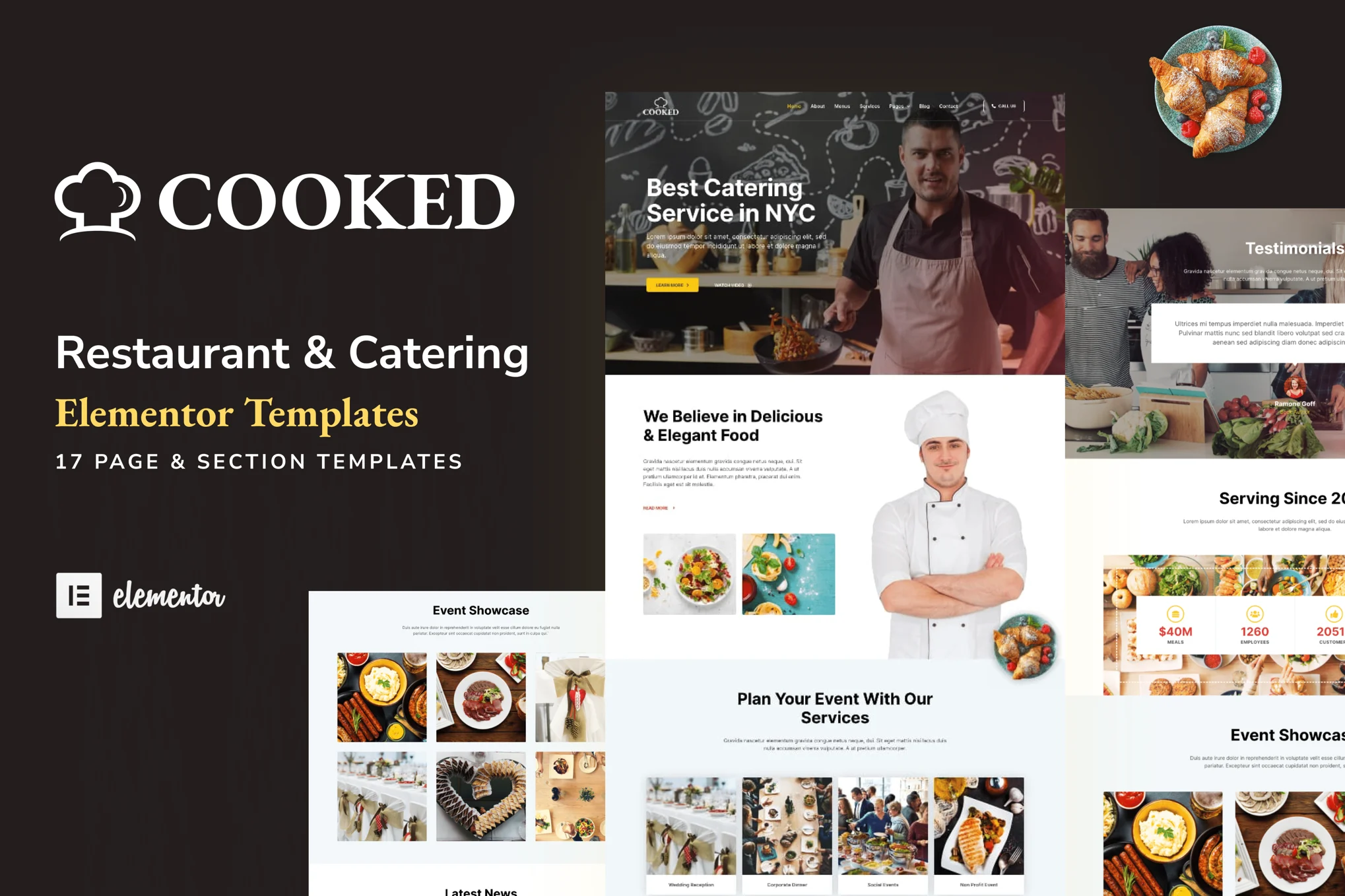 Cooked – Catering and Restaurant Website Elementor Template Kit