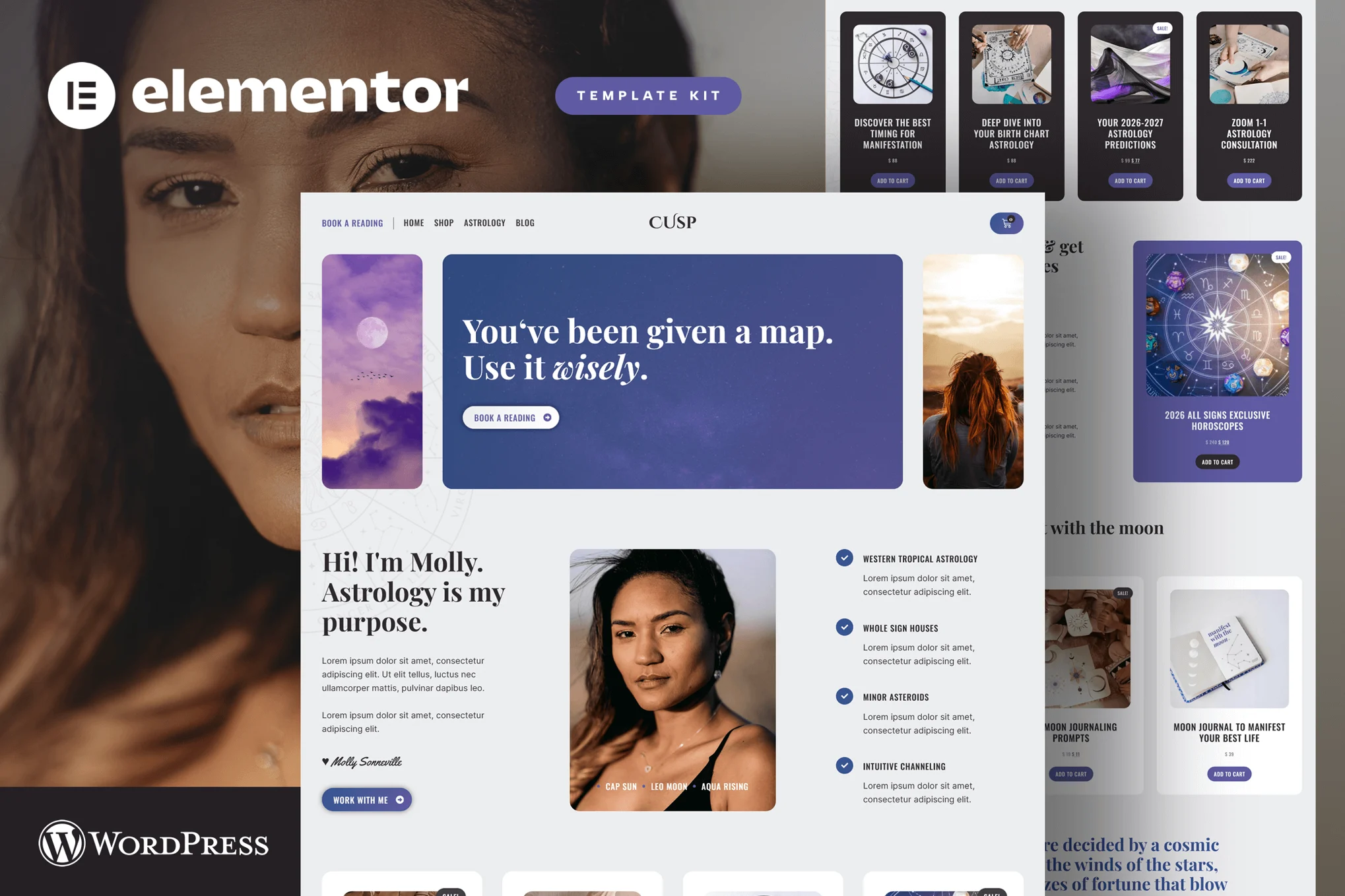 Cusp – Astrology and Horoscope Elementor Pro Template Kit