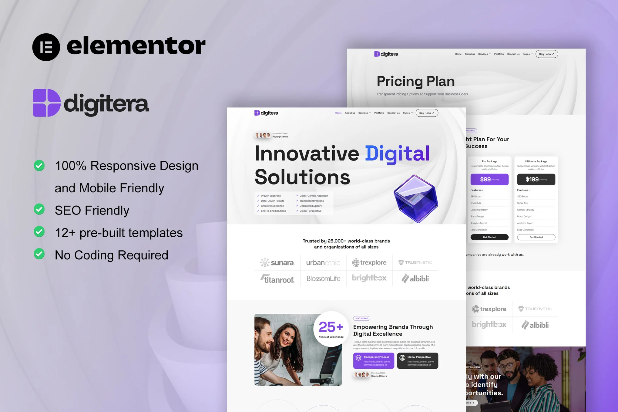 Digitera – Digital Agency Elementor Pro Template Kit
