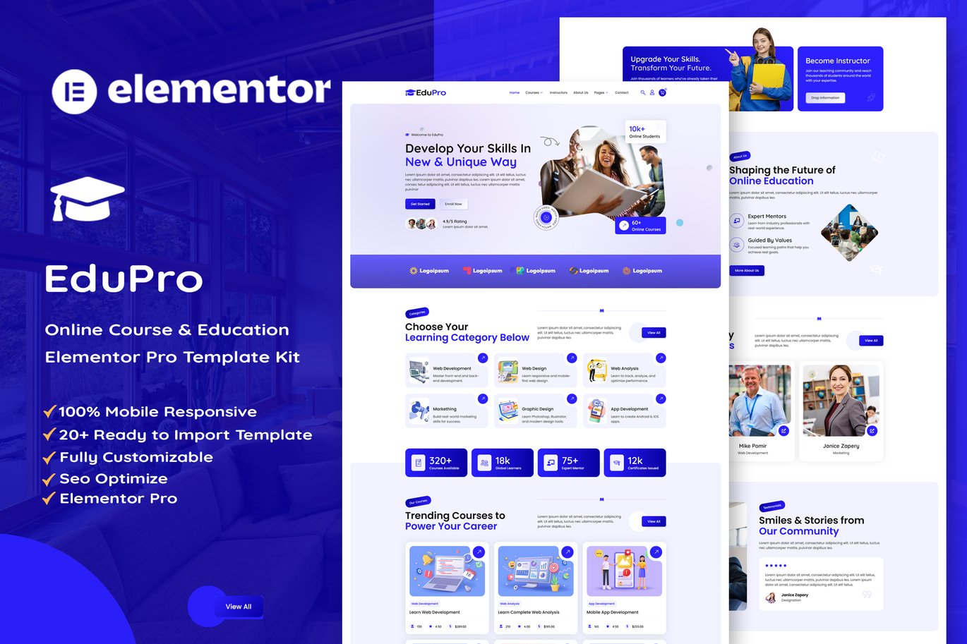 Edupro – Online Course and Education Elementor Pro Template Kit