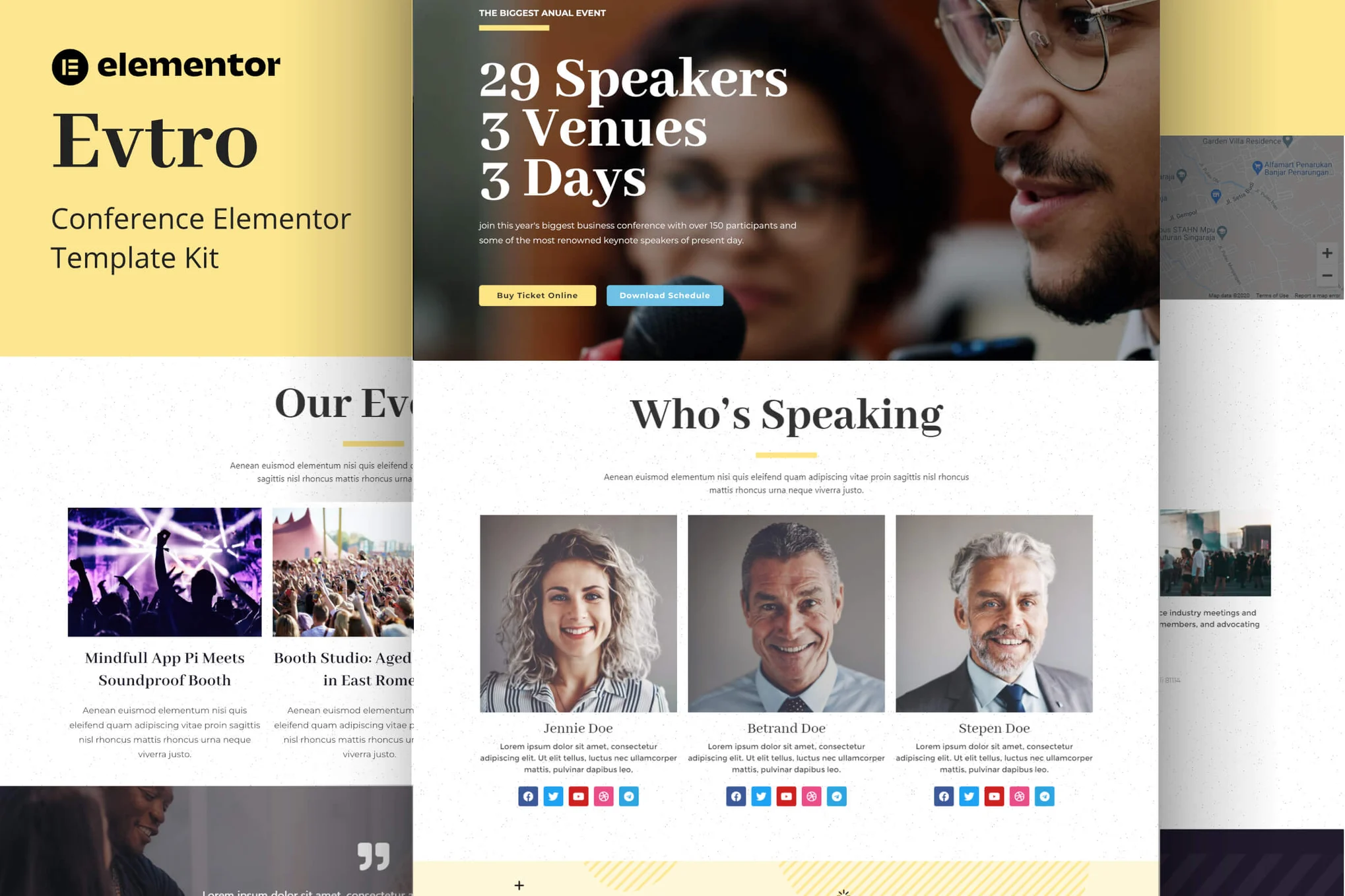 Evtro – Conference Event Elementor Template Kit