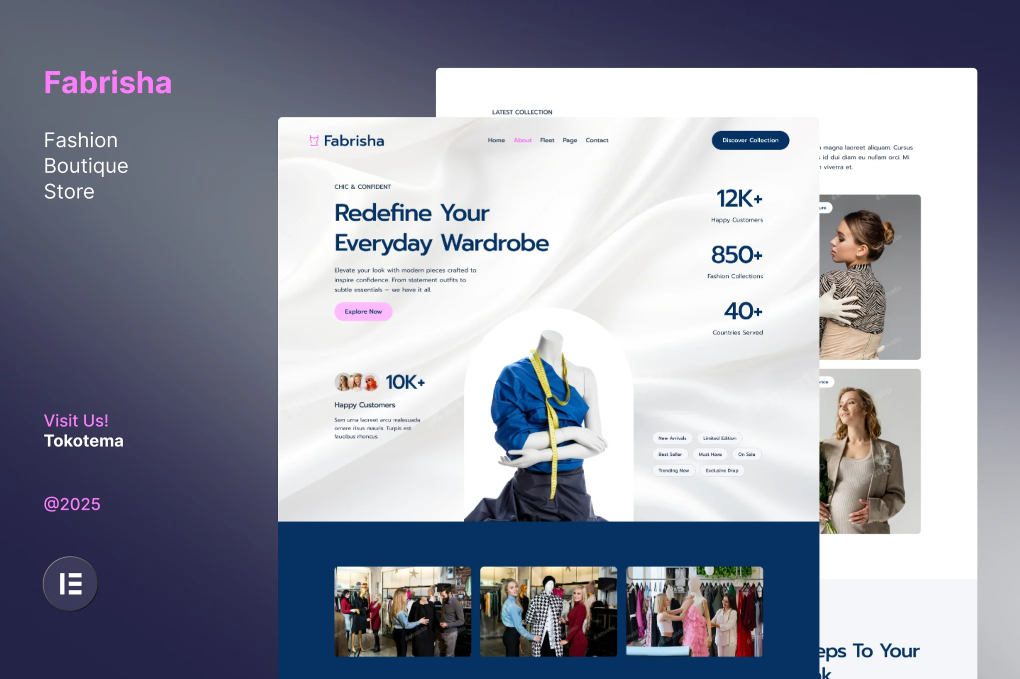 Fabrisha – Fashion Boutique Store Website Elementor Template Kit
