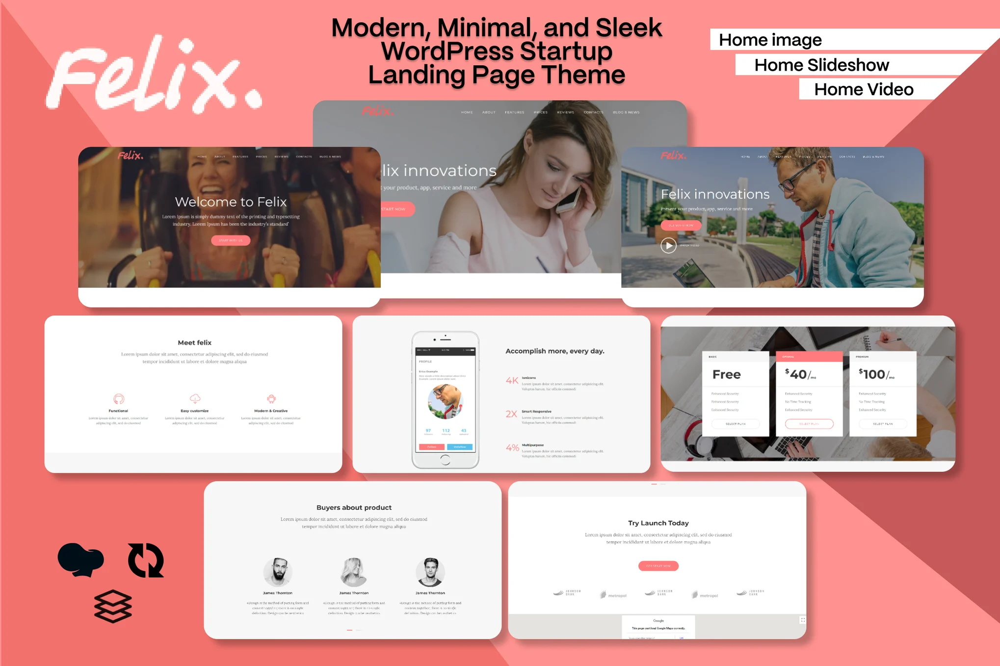 Felix. – App, WordPress Onepage Theme