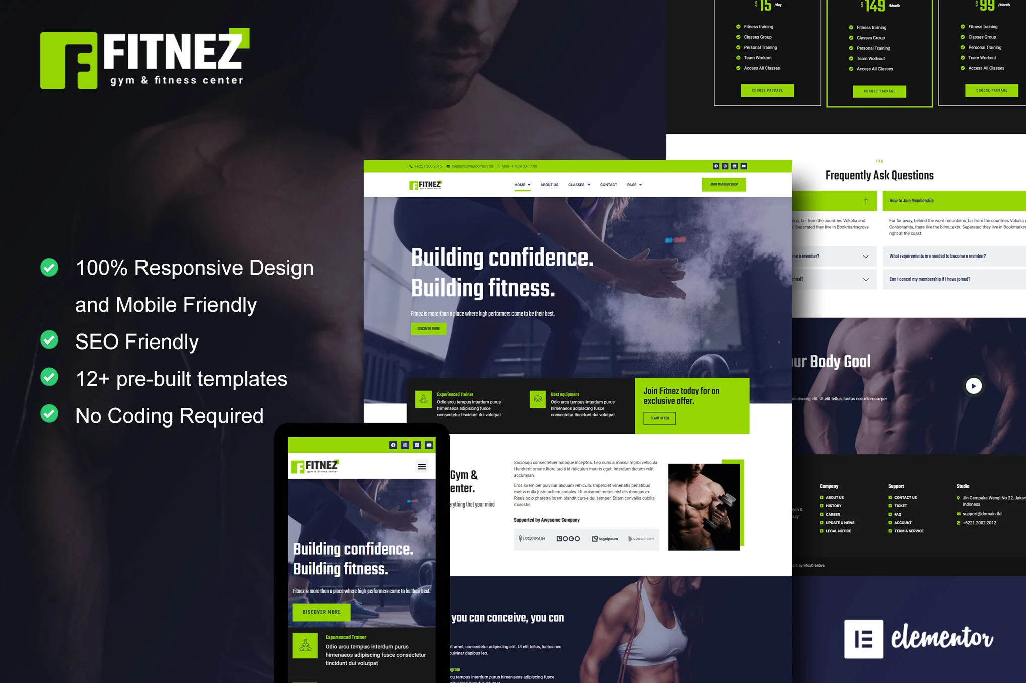 Fitnez – Fitness and Gym Elementor Template Kit